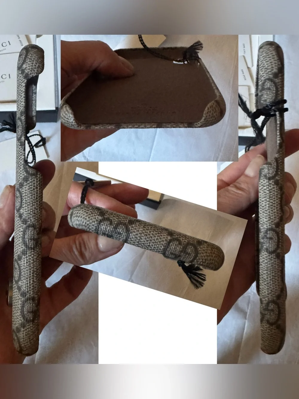 NIB Gucci Ophidia GG Monogram Case for iPhone X/XS Tessuto Beige